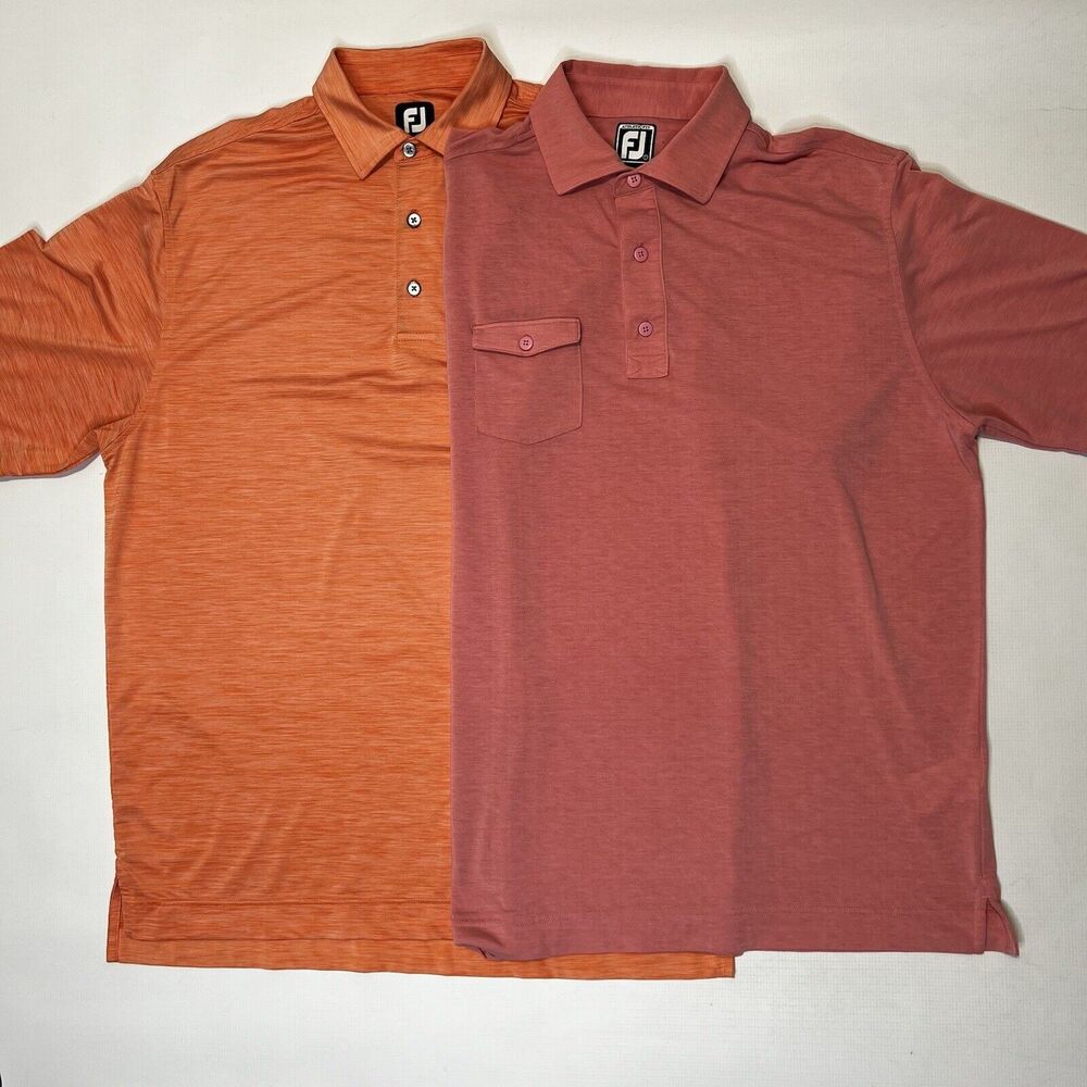 FootJoy Men's Orange and Red Polo Shirts
